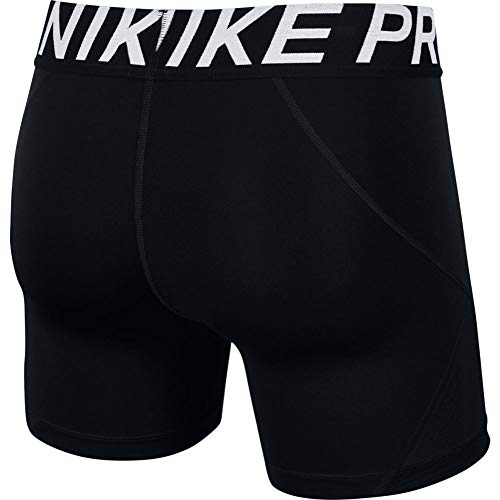 Nike Women's Pro 5" Training Short (Black/White, Medium)