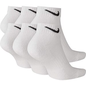 Nike Everyday Cushion Low Training Socks, Unisex Nike Socks, White/Black (6 Pair), L