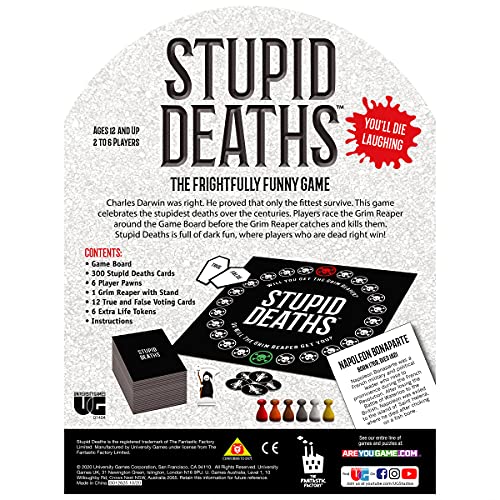 University Games | Stupid Deaths The Party Game, for Adults & Teens Ages 12 & Up (01404)