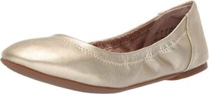 amazon essentials women's belice ballet flat, gold, 9