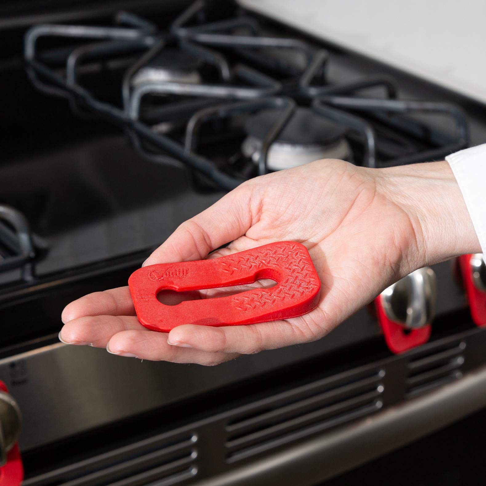 Vadiff Silicone Gas Stove Child Safety Knob Locks | Oven Knob Guard (5Pk)(Red)