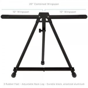 SoHo Urban Artist Black Aluminum Tabletop Easel Stand, Portable Easel for Display, Painting Canvas and More, Set of 1