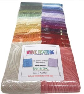 jackie robinson wave texture strip-pies 40 2.5-inch strips jelly roll benartex