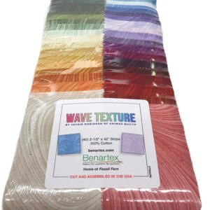 Jackie Robinson Wave Texture Strip-Pies 40 2.5-inch Strips Jelly Roll Benartex