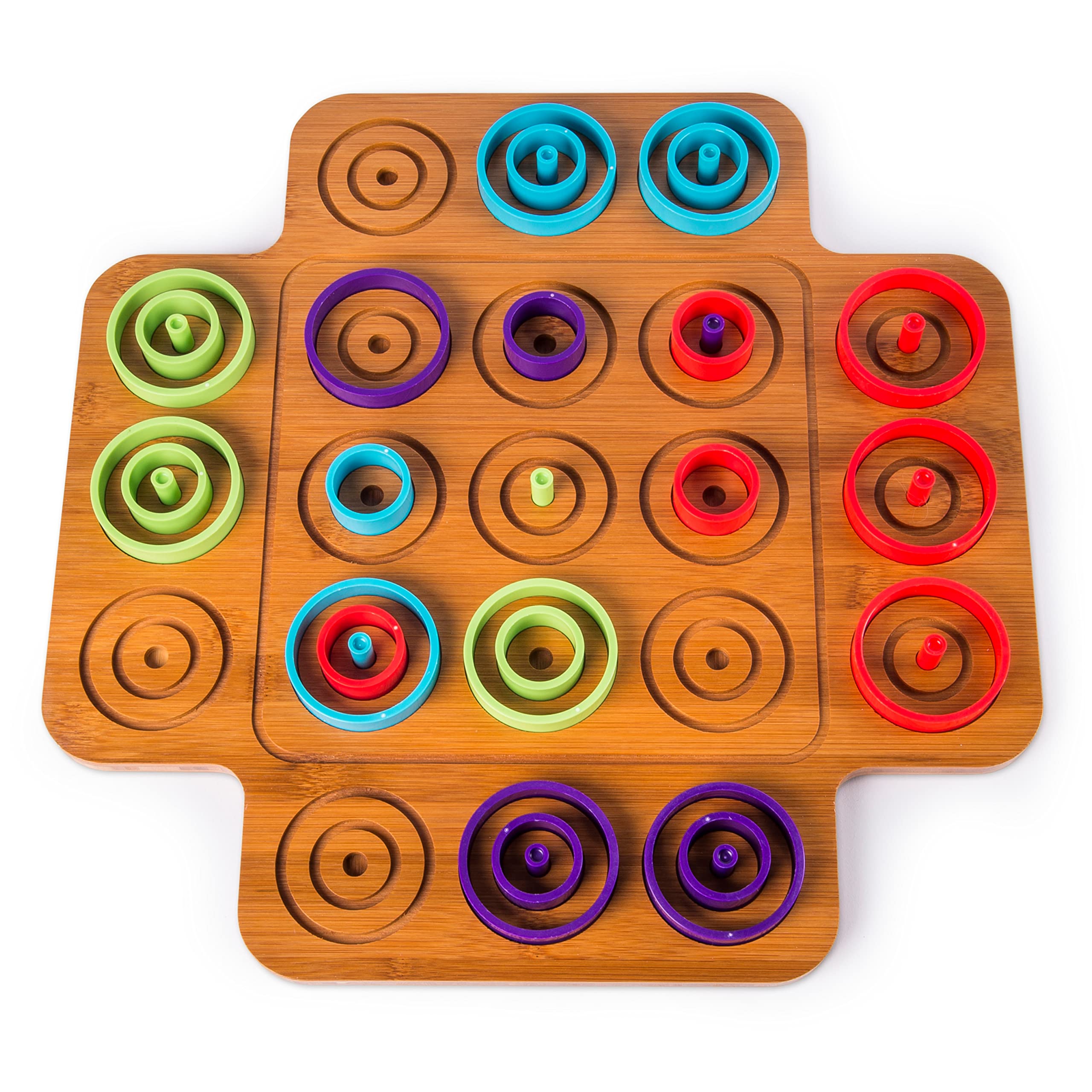 Otrio Wood Strategy-Based Family Board Game Award-Winning STEM Interactive Puzzle Game, for Adults and Kids Ages 8 and up