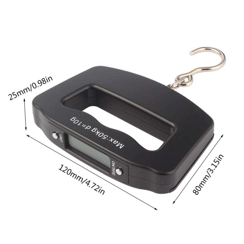 Meichoon Digital Luggage Scale 110lb /50kg, Portable Mini Electronic Scale with Fishing Hook Tare Function Backlit LCD Display for Home Farm Factory Hunting Outdoor C42