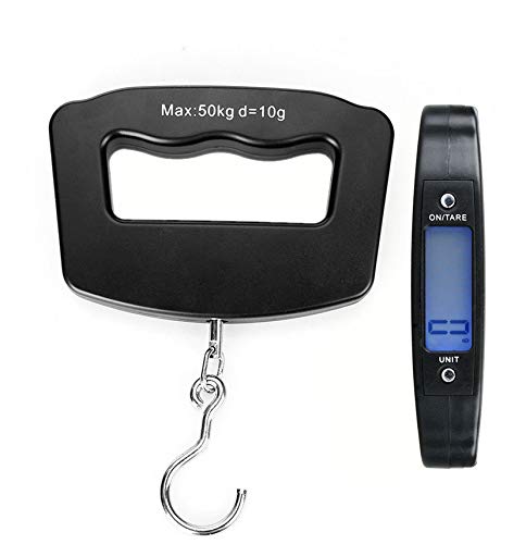 Meichoon Digital Luggage Scale 110lb /50kg, Portable Mini Electronic Scale with Fishing Hook Tare Function Backlit LCD Display for Home Farm Factory Hunting Outdoor C42