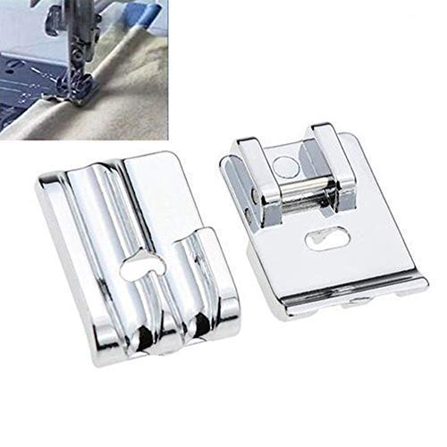 LNKA 2pcs Sewing Machine Presser Foot Piping Double Welting Foot for All Low Shank Snap-on Singer Brother Babylock Euro-pro Janome