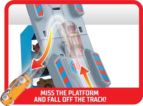 Hot Wheels Toy Car Track Set Hill Climb Champion Playset with 1:64 Scale Vehicle, Launch Uphill to Score Points & Win