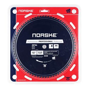 Norske Tools NCSBP216 10 inch 72T Metal Cutting Saw Blade For Steel Roofing, Metal Siding, Steel Pipe, Steel Studs & More 5/8 inch Bore