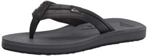 quiksilver men's carver squish flip-flop, black/grey/black, 10(43) m us