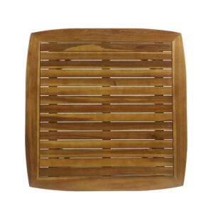 GDFStudio Indoor Square Acacia Wood Dining Table, Teak