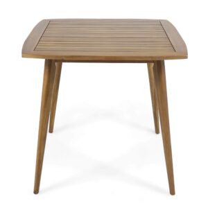 GDFStudio Indoor Square Acacia Wood Dining Table, Teak