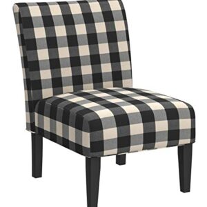 Christopher Knight Home Kendal Traditional Upholstered Farmhouse Accent Chair, Black Checkerboard, Matte Black 29.5D x 22.5W x 32H in