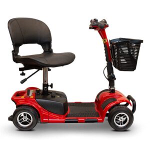 Deluxe Scooters Portable Scooter: 300 Lb Capacity, Long-Distance Mobility Scooter, Comfort Seating, LED Illumination - 10 Mile Range (Red)