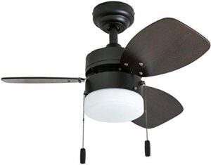 honeywell ceiling fans ocean breeze, 30 inch modern indoor led ceiling fan with light, pull chain, dual mounting options, dual finish blades, reversible motor - model 50602-01 (gilded espresso)