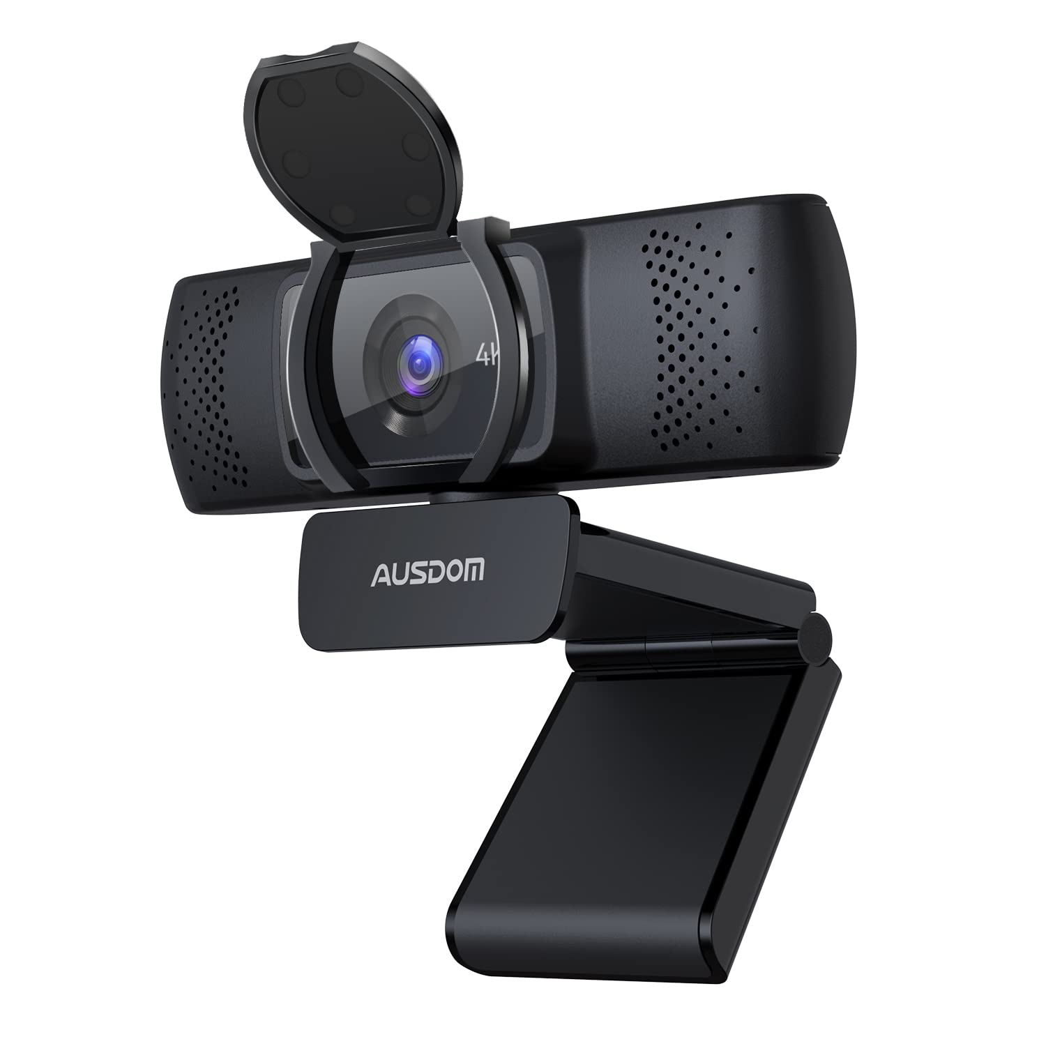 AUSDOM 4K Webcam, Autofocus Webcam with Microphone, Privacy Cover, Plug and Play USB Computer Web Camera for Pro Streaming/Online Teaching/Video Calling/Zoom/Skype (Black-4K)