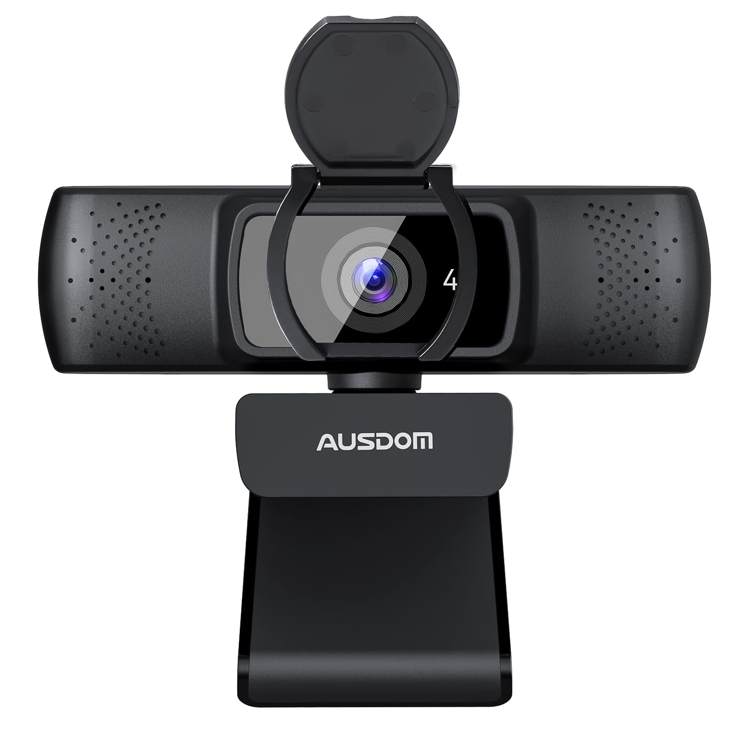 AUSDOM 4K Webcam, Autofocus Webcam with Microphone, Privacy Cover, Plug and Play USB Computer Web Camera for Pro Streaming/Online Teaching/Video Calling/Zoom/Skype (Black-4K)