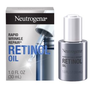 neutrogena retinol face oil .3% concentrated, rapid wrinkle repair, daily anti-aging face serum to fight fine lines, deep wrinkles, & dark spots, 1.0 fl. oz