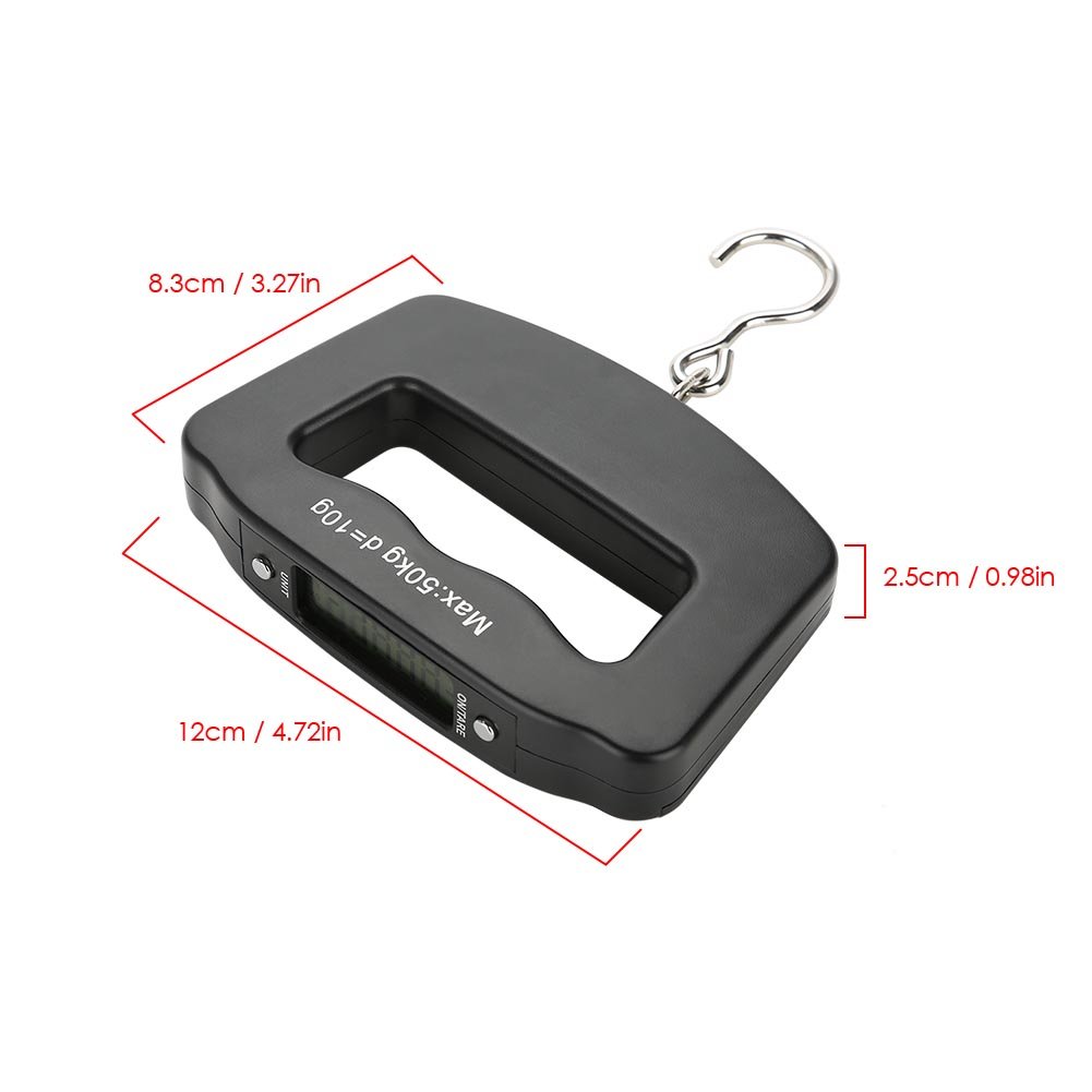 50kg/10g Portable Luggage Scale Digital Mini Fish Hook Hanging Scale Electronic Weight Scale for Travel Household Outdoor Weighing