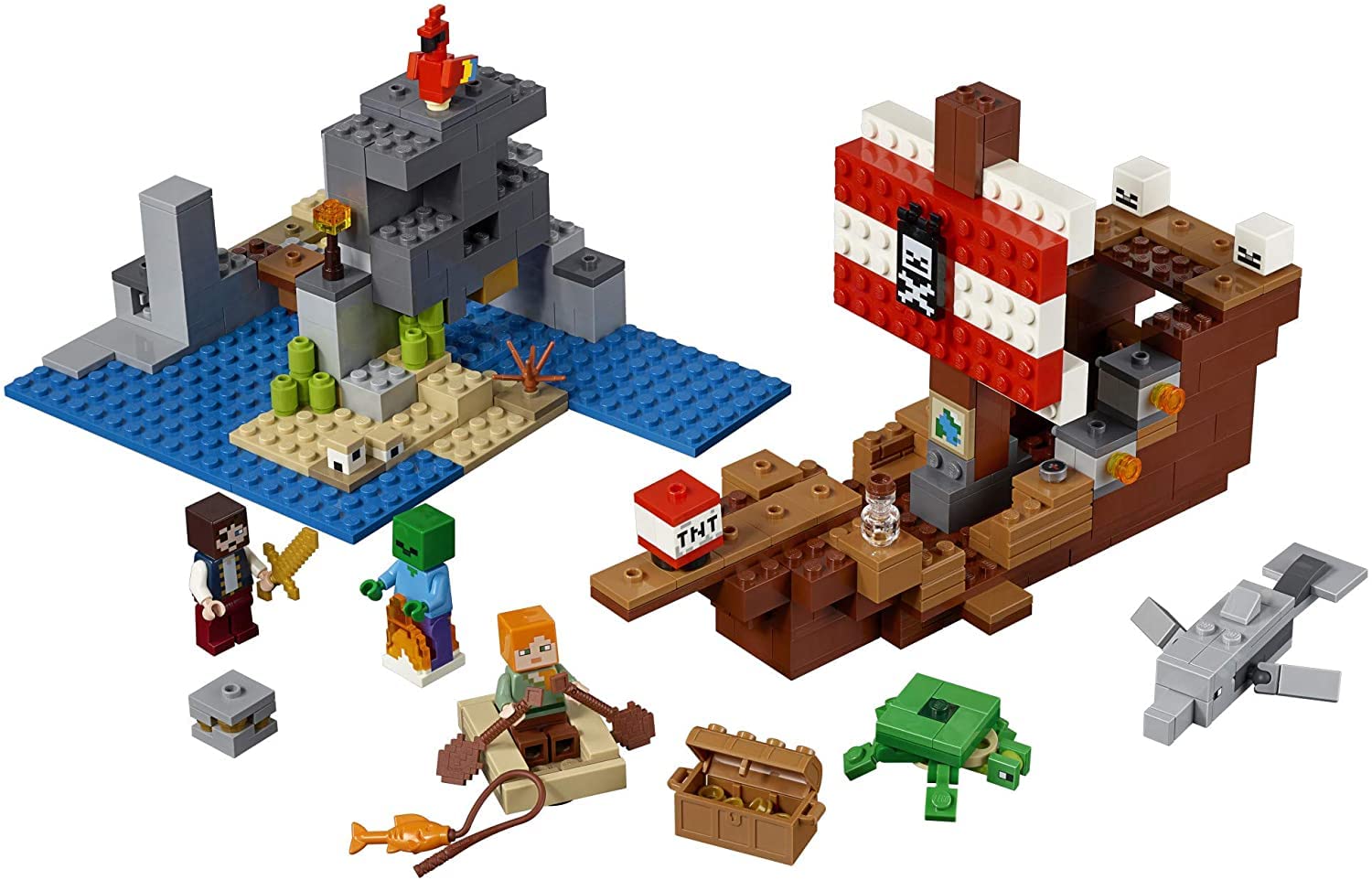 LEGO Minecraft The Pirate Ship Adventure 21152 Building Kit (386 Pieces)