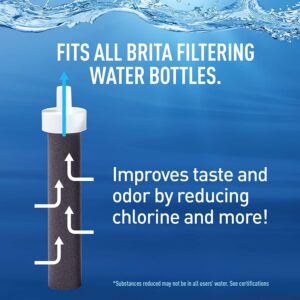 Brita Stainless Steel Premium Filtering Water Bottle, BPA-Free, Reusable, Insulated, Replaces 300 Plastic Water Bottles, Filter Lasts 2 Months or 40 Gallons, Includes 1 Filter, Stainless - 20 oz.