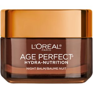 l'oreal paris skincare age perfect hydra nutrition ultra nourishing honey night balm, face moisturizer to comfort, improve resilience on dry skin, manuka honey and nurturing oils, 1.7 oz.