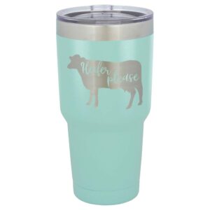 heifer please teal 30 oz tumbler with straw and slide top lid | stainless steel travel mug | compare to yeti rambler