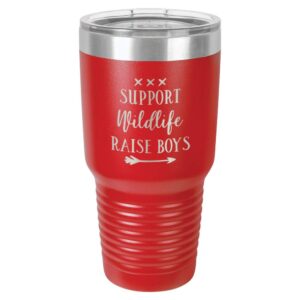 support wildlife raise boys red 30 oz tumbler with straw and slide top lid | stainless steel travel mug | compare to yeti rambler