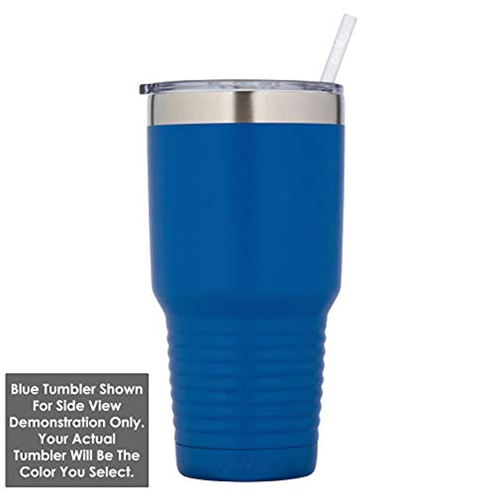 REEL GREAT DAD Black 30 oz Tumbler With Straw and Slide Top Lid | Stainless Steel Travel Mug | Compare To Yeti Rambler