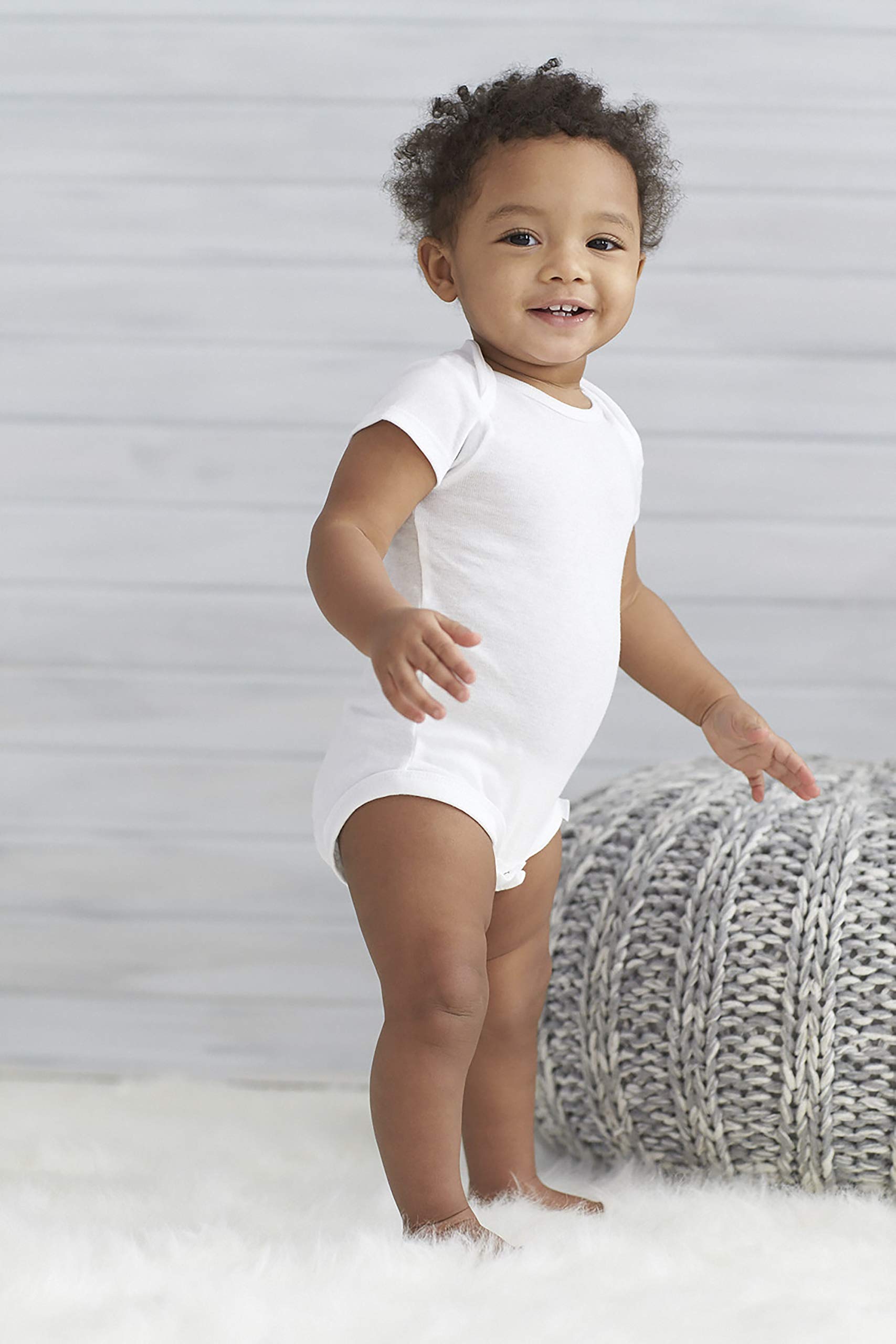 Onesies Brand Unisex Baby 8-Pack Mix & Match Bodysuits, White Short & Long Sleeve, 0-3 Months