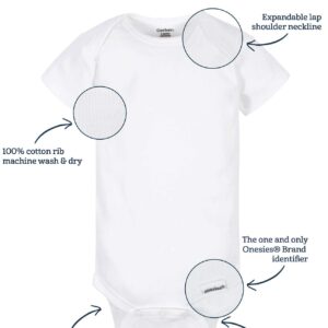 Onesies Brand Unisex Baby 8-Pack Mix & Match Bodysuits, White Short & Long Sleeve, 0-3 Months