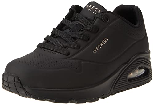 Skechers womens Skecher Street Women's Uno - Stand on Air Sneaker, Black/Black, 9 US