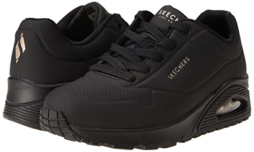 Skechers womens Skecher Street Women's Uno - Stand on Air Sneaker, Black/Black, 9 US