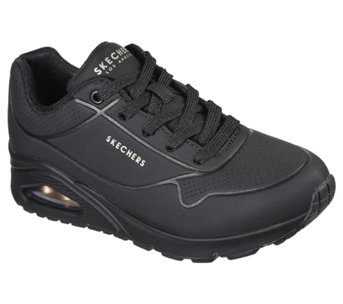 Skechers womens Skecher Street Women's Uno - Stand on Air Sneaker, Black/Black, 9 US