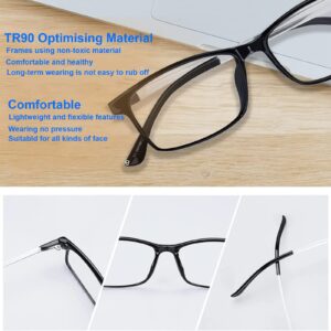 VVDQELLA Blue Light Blocking Reading Glasses Men Anti Glare Scratch Readers Women TR90 Lightweight Frame Computer Glasses (Black 1pc, 2.00)