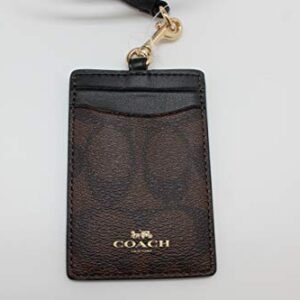 Coach Signature PVC Lanyard ID Badge Card Holder (Brown/Black)