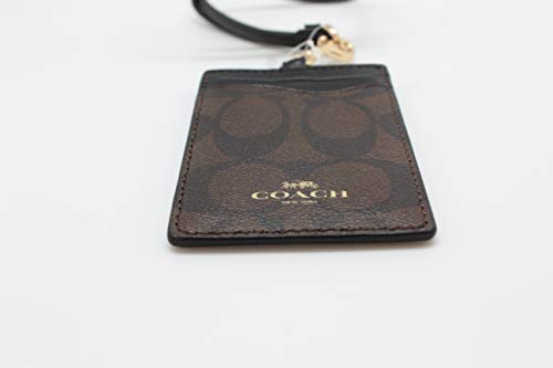 Coach Signature PVC Lanyard ID Badge Card Holder (Brown/Black)