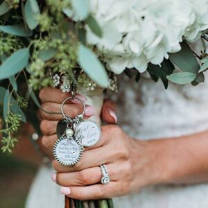 BRIDAL bouquet charm, walk with me today always, REMEMBRANCE jewelry, BRIDAL bouquet photo charm, Forever in my heart, photo pendant, Bride