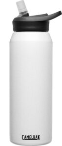 camelbak eddy+ water bottle with straw 32oz - insulated stainless steel, white