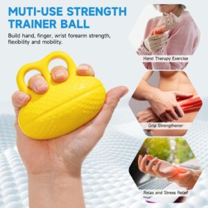 Fanwer Finger Exerciser Hand Squeeze Ball, Hand Grip Strength Trainer Build Hand, Finger and Wrist Strength, Finger Extension Exerciser for Rehab, Arthritis, Carpal Tunnel