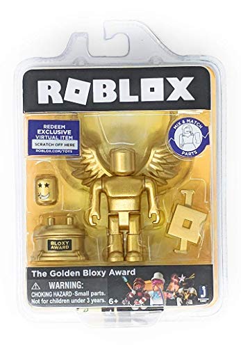 Roblox Gold Collection The Golden Bloxy Award Single Figure Pack with Exclusive Virtual Item Code