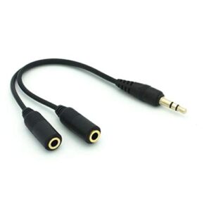 3.5mm headset splitter earbuds audio jack y adapter 2-port black for verizon samsung galaxy j3 eclipse - verizon samsung galaxy j3 v - verizon samsung galaxy j7 v (2017)