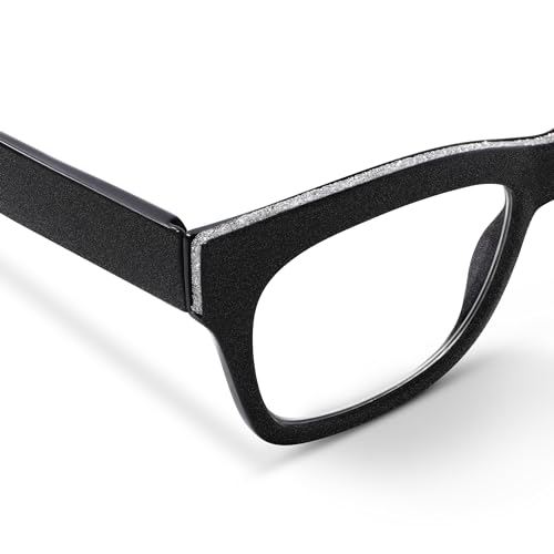 Peepers by PeeperSpecs Oprah's Favorite Women's Shine On Square Blue Light Blocking Reading Glasses - Black +1.50