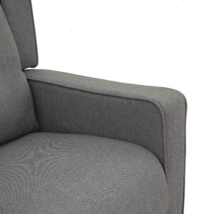 HOMCOM Wingback swivel recliner chair glider rocking chair for Nursery with Button Tufted, Padded Single Home Theater Seater for Living Room Bedroom, Grey