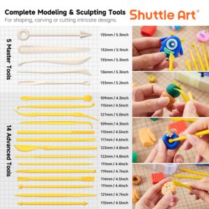 Shuttle Art Oven-Bake Modeling Clay Kit - 50 Colors with 19 Tools, 10 Accessories - Non-Toxic, Non-Sticky - Ideal DIY Art Craft Gift for Kids & Adults