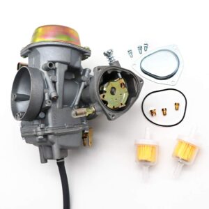 KIPA Carburetor For Yamaha RHINO 660 YFM660 YXR660FA YXR660FSE YXR660FH YXR660 Hunter UTV ATV 2004 2005 2006 2007 Replace OEM part number 5KM-14901-00-00 2Pcs New Main jets & 2Pcs Fuel Filters