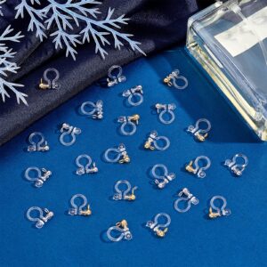 PH Pandahall 24pcs Transparent U Type Earring Findings Alloy Invisible Clip on Earring Converter Non-Pierced Earrings Painless Allergy-free Resin Earring Components for Non Pierced Ears