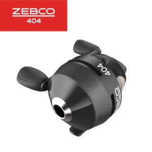 Zebco 404 Spincast Fishing Reel, Size 40 Reel, Right-Hand Retrieve, Built-in Bite Alert, Durable All-Metal Gears, Stainless Steel Pick-up Pin, Pre-Spooled with 15-Pound Zebco Fishing Line, Black