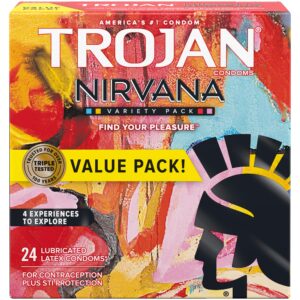 trojan nirvana collection variety pack condoms - 24 count